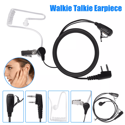 2 Pin Walkie Talkie Earpiece Headset Mic PTT for BAOFENG Two-Way Radio Acoustic Tube Security Surveillance