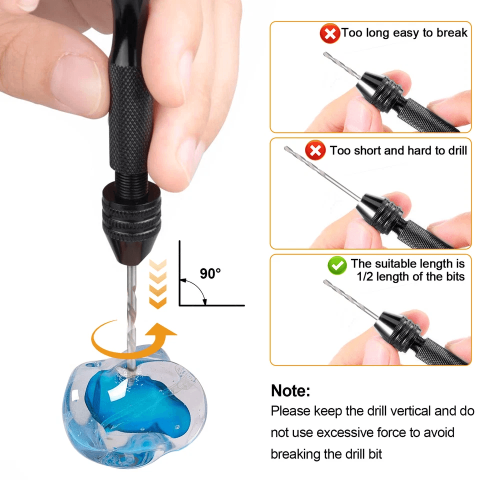 Pin Vise Hand Drills Rotary Tool Set With Micro Twist Drill Bits For Jewelry Model Wood Plastic 3