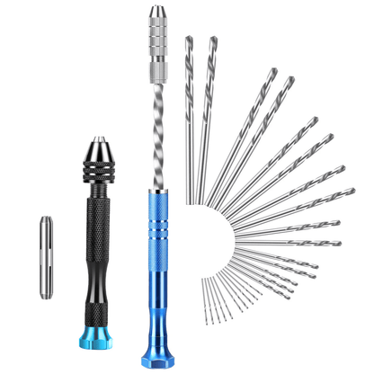 Pin Vise Hand Drills Rotary Tool Set with Micro Twist Drill Bits for Jewelry, Model, Wood, Plastic