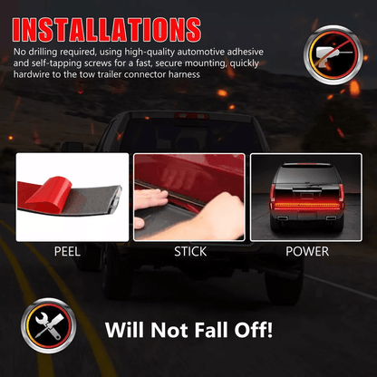 Truck Tailgate LED Light Bar Brake Reverse Turn Signal Stop Tail Strip Waterproof Strip For Pickup  7