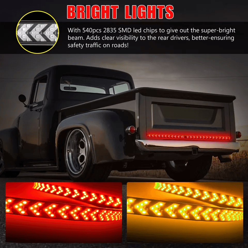 Truck Tailgate LED Light Bar Brake Reverse Turn Signal Stop Tail Strip Waterproof Strip For Pickup  2