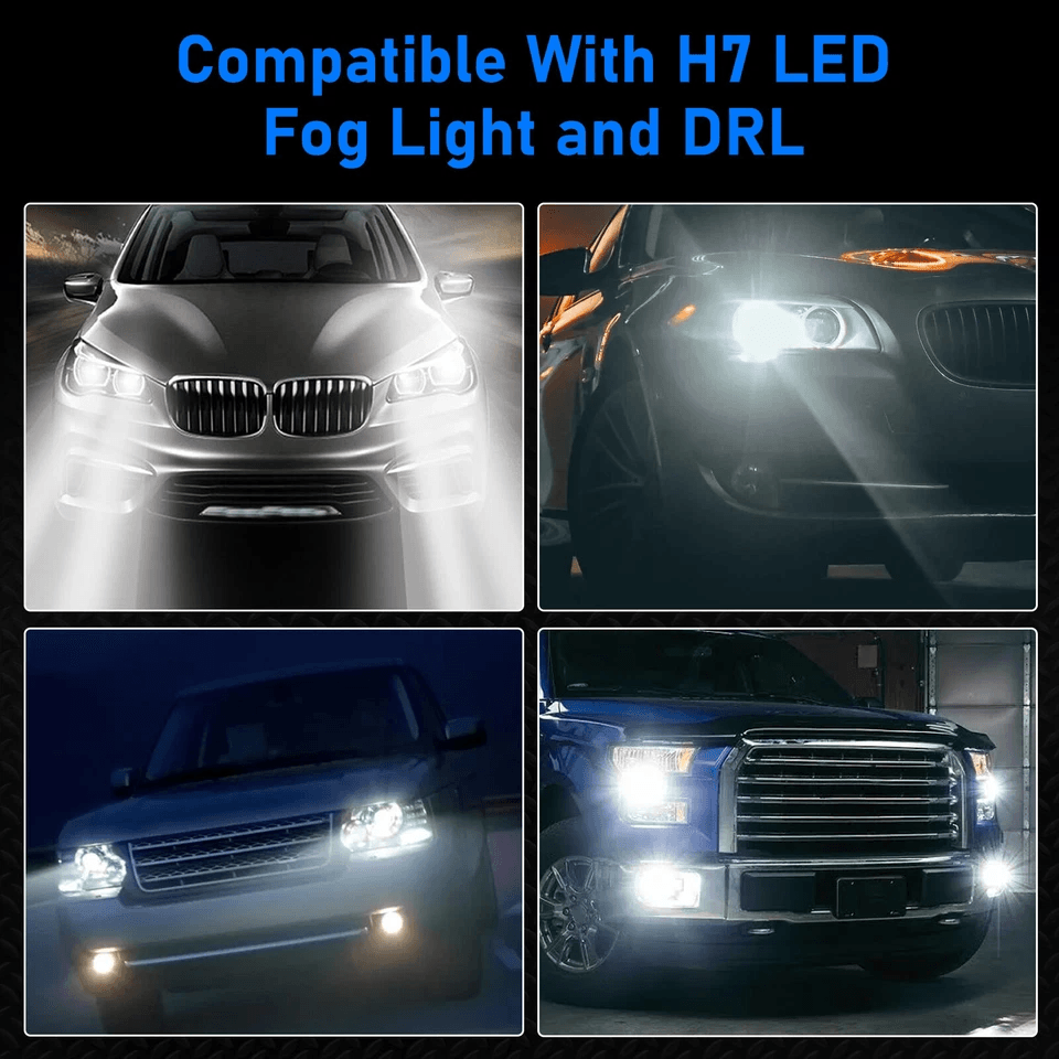 LED DRL Bulbs Fog Driving Light Conversion Kit Super Bright White H7 LED Waterproof Plug  Play 3