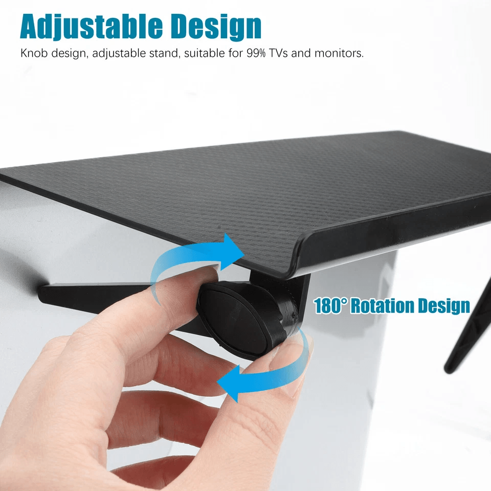 Adjustable TV Computer Screen Caddy Top Shelf Desktop Stand Storage Rack Holder Cable Box Router An 5