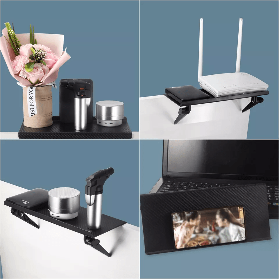 Adjustable TV Computer Screen Caddy Top Shelf Desktop Stand Storage Rack Holder Cable Box Router An 1
