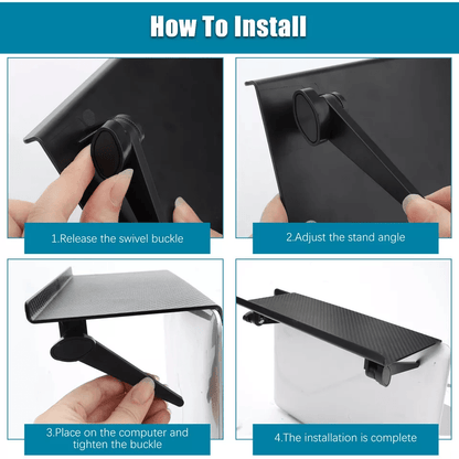 Adjustable TV Computer Screen Caddy Top Shelf Desktop Stand Storage Rack Holder Cable Box Router An 6
