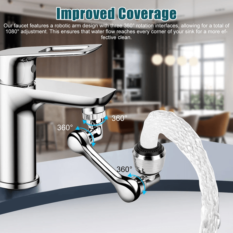 1080 Rotation Faucet Extender Aerator Tap Nozzle Splash Filter Water Saving Adapter 1