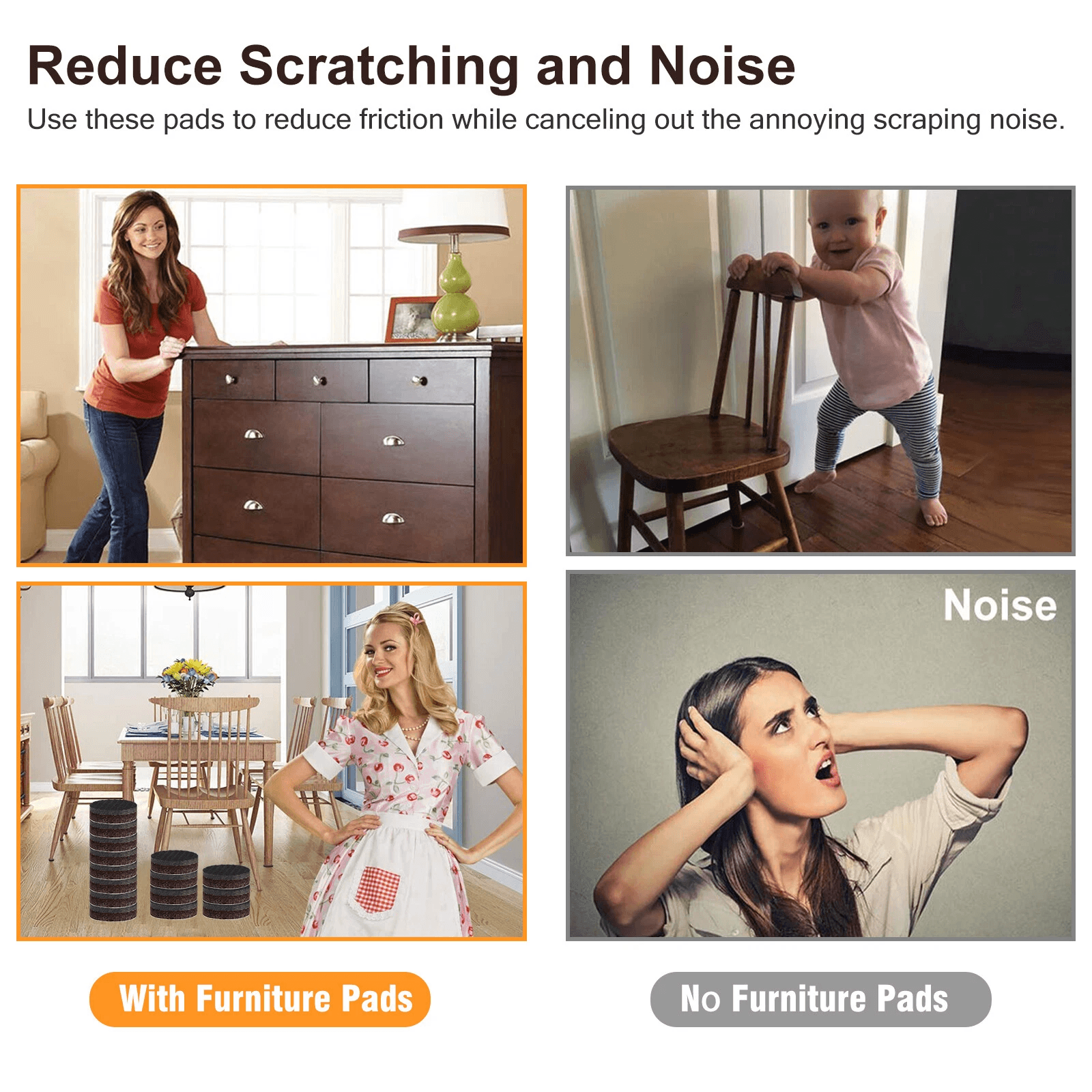 36Pcs NonSlip Felt Pads For Furniture Legs SelfAdhesive Chair Table Feet Floor Protectors AntiScrat 3