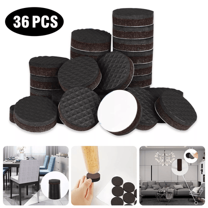 36Pcs Non-Slip Felt Pads for Furniture Legs Self-Adhesive Chair Table Feet Floor Protectors Anti-Scratch Cushion Pads