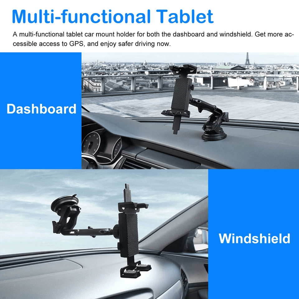 Car Tablet Mount Phone Holder For Windshield  Dashboard Rotating IPad IPhone GPS Stand With UltraSt 3