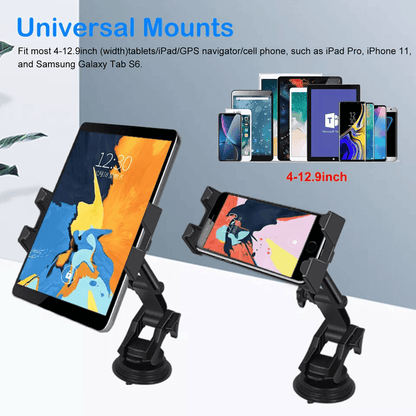Car Tablet Mount Phone Holder For Windshield  Dashboard Rotating IPad IPhone GPS Stand With UltraSt 4