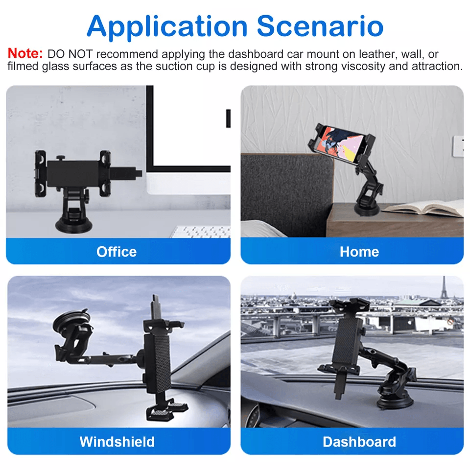 Car Tablet Mount Phone Holder For Windshield  Dashboard Rotating IPad IPhone GPS Stand With UltraSt 6