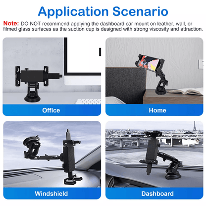 Car Tablet Mount Phone Holder For Windshield  Dashboard Rotating IPad IPhone GPS Stand With UltraSt 6