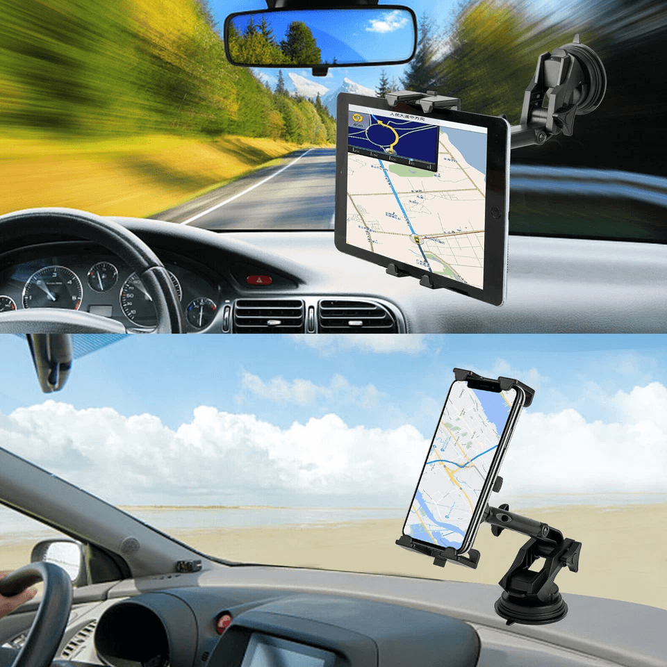 Car Tablet Mount Phone Holder For Windshield  Dashboard Rotating IPad IPhone GPS Stand With UltraSt 2