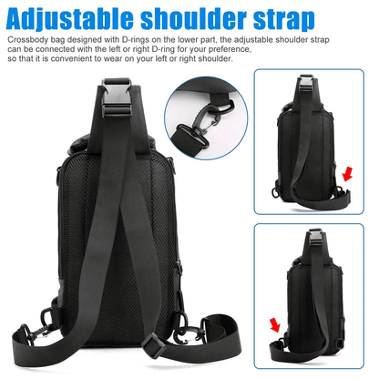 Anti Theft Men Sling Crossbody Chest Bag With USB Port Shoulder Messenger Backpack For Travel  Dail 3