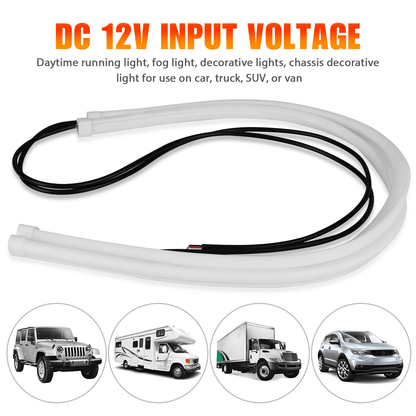 White Flexible LED Strip Lights For Car Headlights Waterproof 6000K Daytime Running DRL Light Strip 2