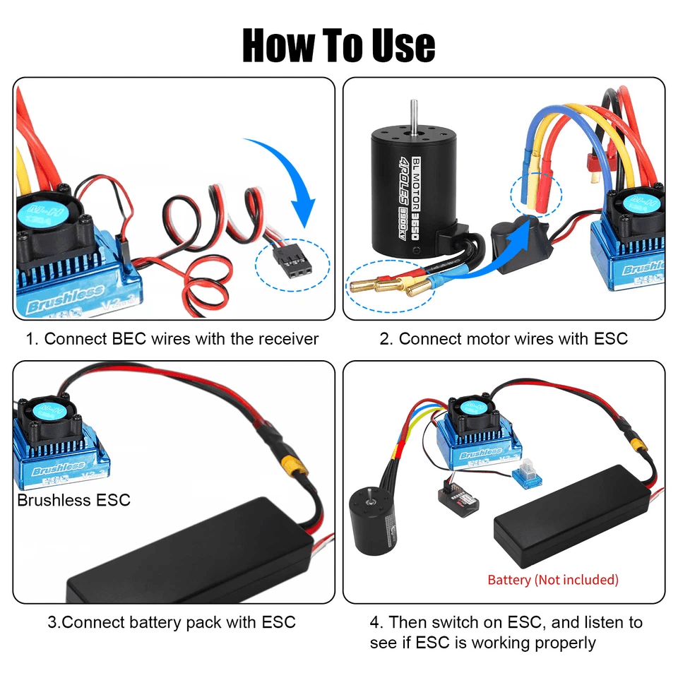 HighPerformance Brushless Motor ESC Combo Set For RC Car Truck Ideal For Speed  Control 6
