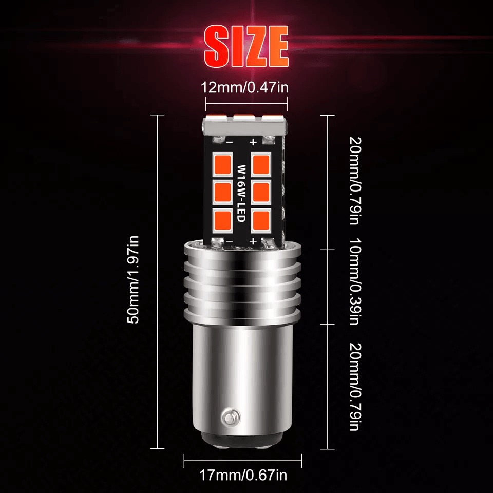 LED Strobe Flashing Brake Tail Stop Lights Red Safety Alert Bulbs 6