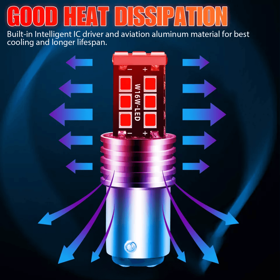 LED Strobe Flashing Brake Tail Stop Lights Red Safety Alert Bulbs 3