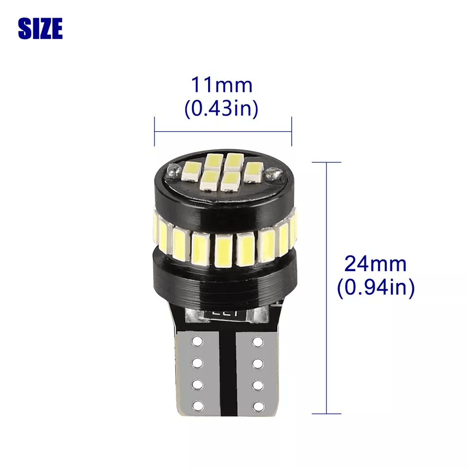 LED Bulbs White 24 SMD Side Marker License Plate Interior Lights 6