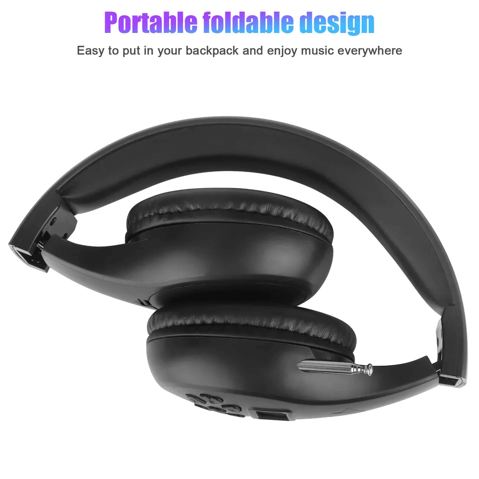 Portable Wireless FM Radio Headphone Foldable OverEar Stereo Headset Receiver Lightweight  Compact  2
