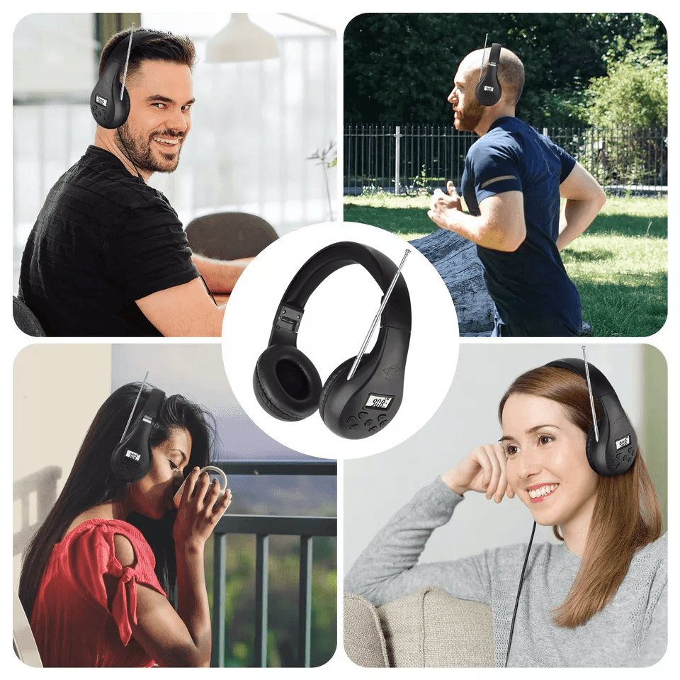 Portable Wireless FM Radio Headphone Foldable OverEar Stereo Headset Receiver Lightweight  Compact  5