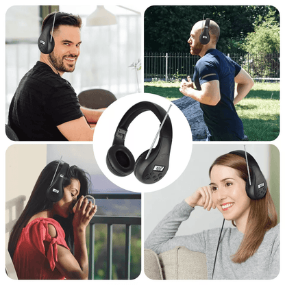 Portable Wireless FM Radio Headphone Foldable OverEar Stereo Headset Receiver Lightweight  Compact  5