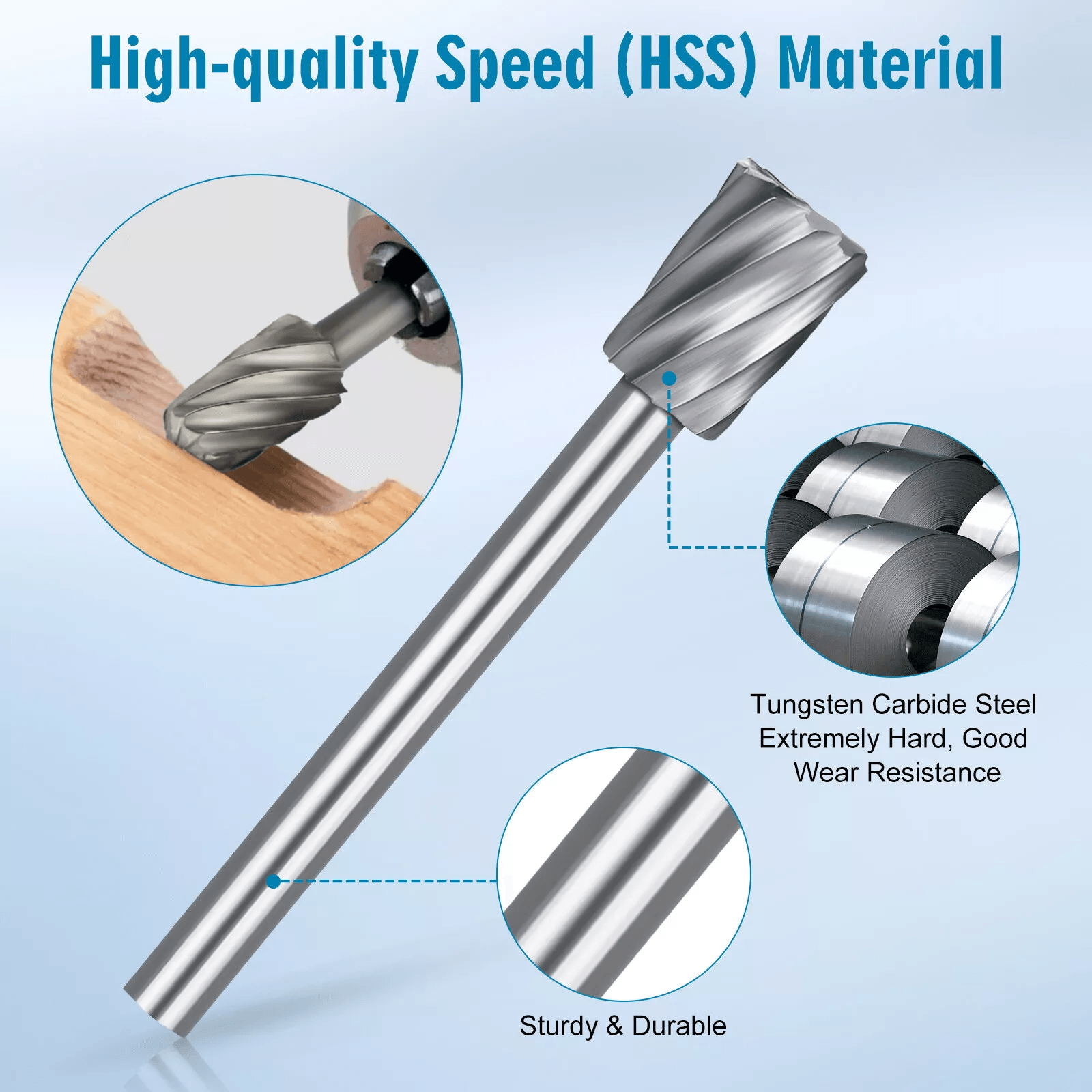 20Pc Wood Carving  Engraving Drill Bits Set  HighSpeed Steel Milling Cutter Kit For Dremel Rotary T 2