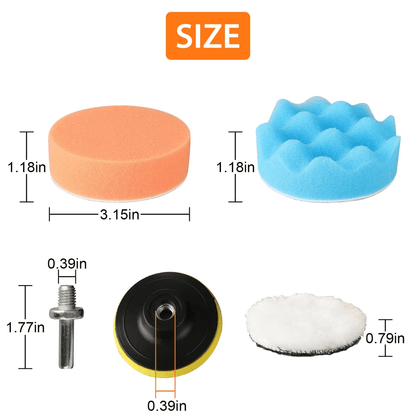 Car Buffing Pads Polishing Buffer Sponge Waxing Foam Kit For Drill MultiUse Auto Detailing Set With 6