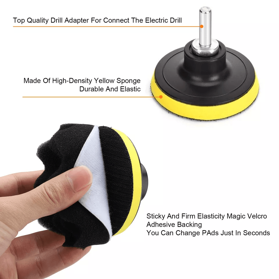 Car Buffing Pads Polishing Buffer Sponge Waxing Foam Kit For Drill MultiUse Auto Detailing Set With 5