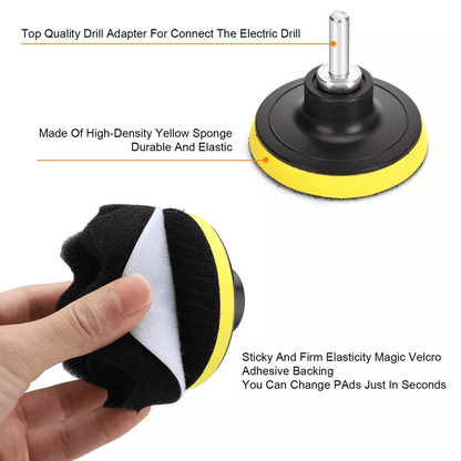 Car Buffing Pads Polishing Buffer Sponge Waxing Foam Kit For Drill MultiUse Auto Detailing Set With 5