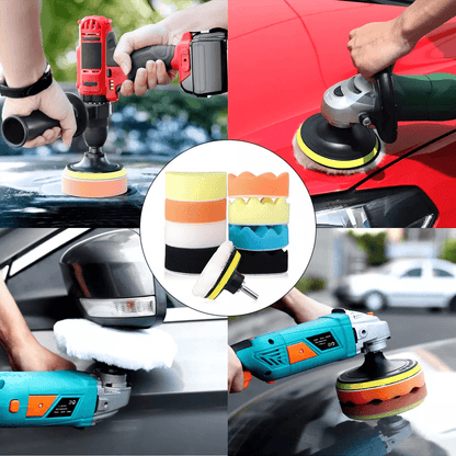 Car Buffing Pads Polishing Buffer Sponge Waxing Foam Kit For Drill MultiUse Auto Detailing Set With 3