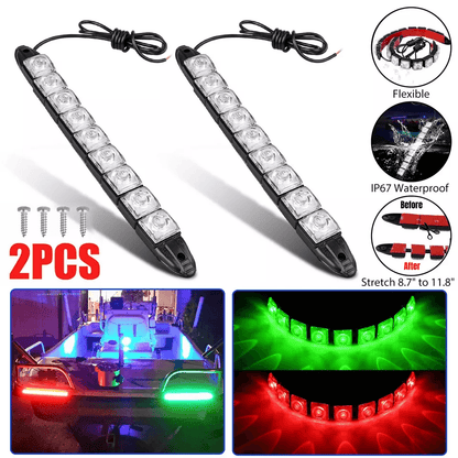 Waterproof Red Green LED Navigation Boat Bow Lights, Submersible Marine LED Strips