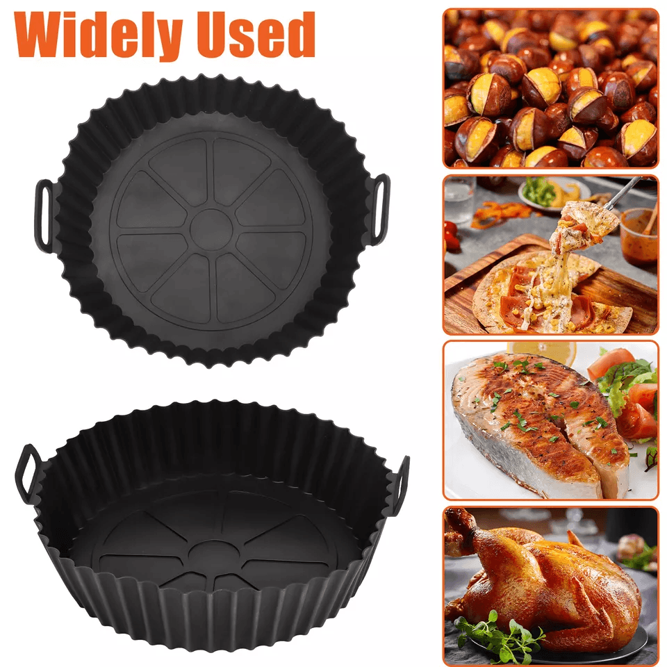 Reusable Air Fryer Silicone Pot Liners NonStick Safe Oven Baking Tray Mat Easy Clean BPAFree Heat R 3