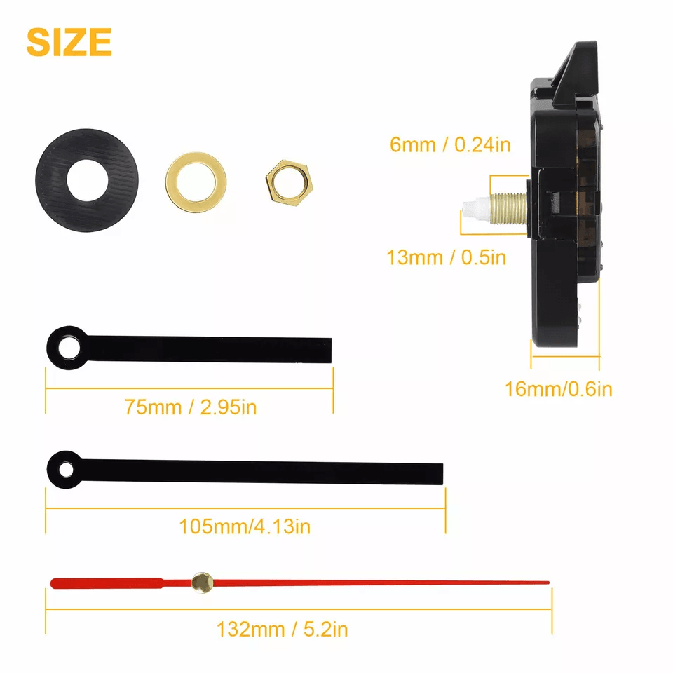 DIY Silent Wall Quartz Clock Movement Mechanism Repair Kit Replacement Tool Set 4