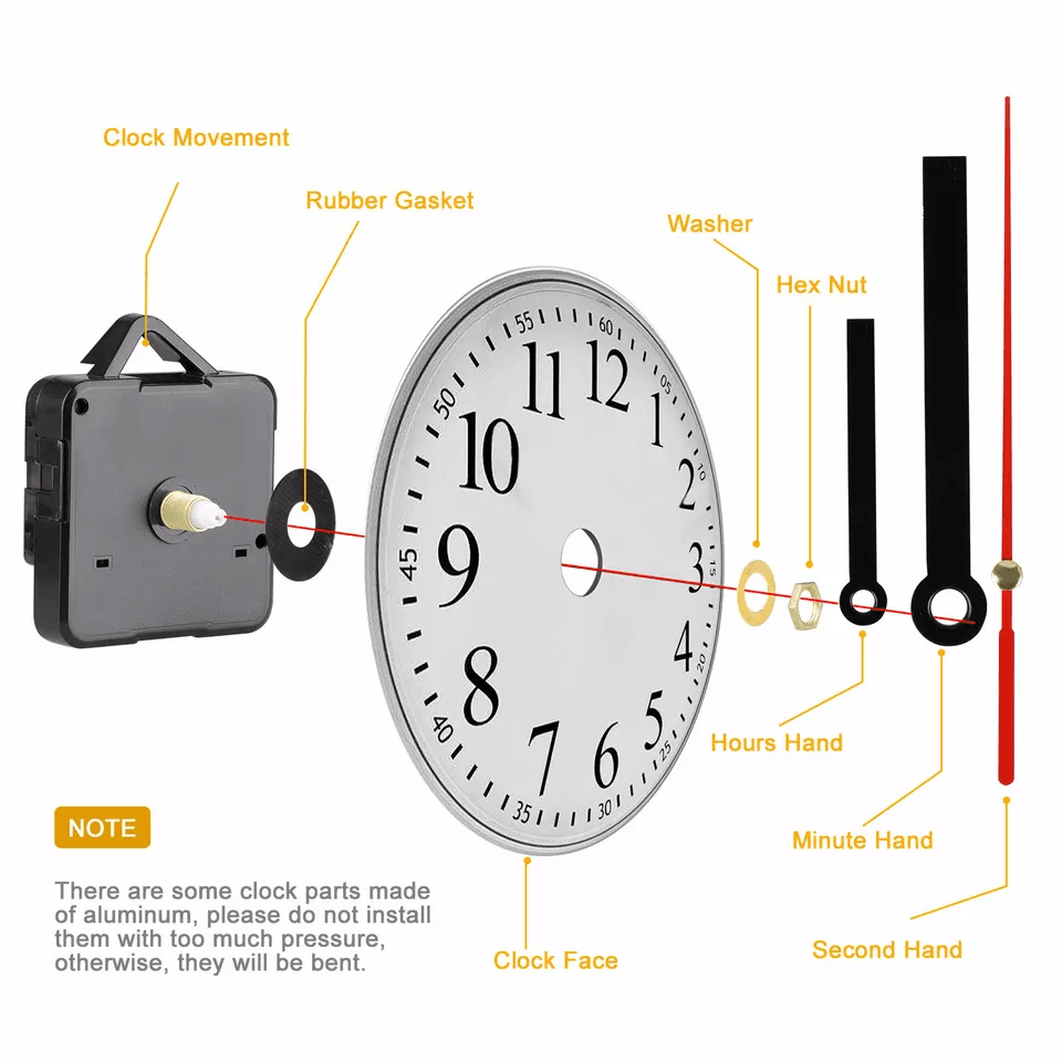 DIY Silent Wall Quartz Clock Movement Mechanism Repair Kit Replacement Tool Set 3