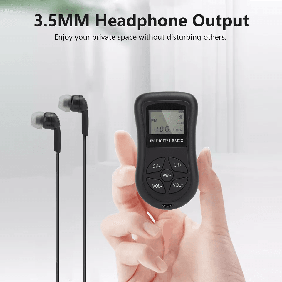 Portable Pocket Mini Digital FM Radio LCD Display Stereo Receiver W Earphones Ideal For Travel Walk 5