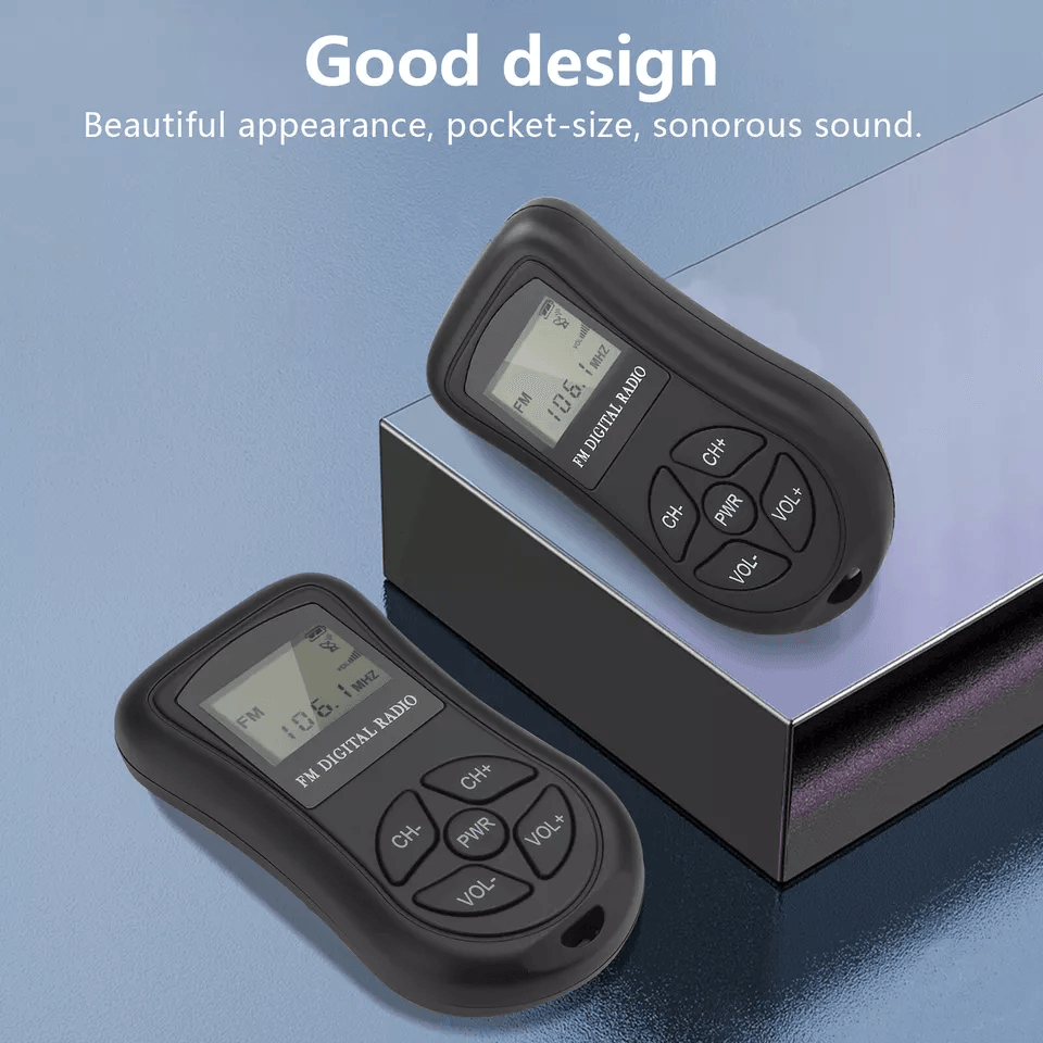 Portable Pocket Mini Digital FM Radio LCD Display Stereo Receiver W Earphones Ideal For Travel Walk 2