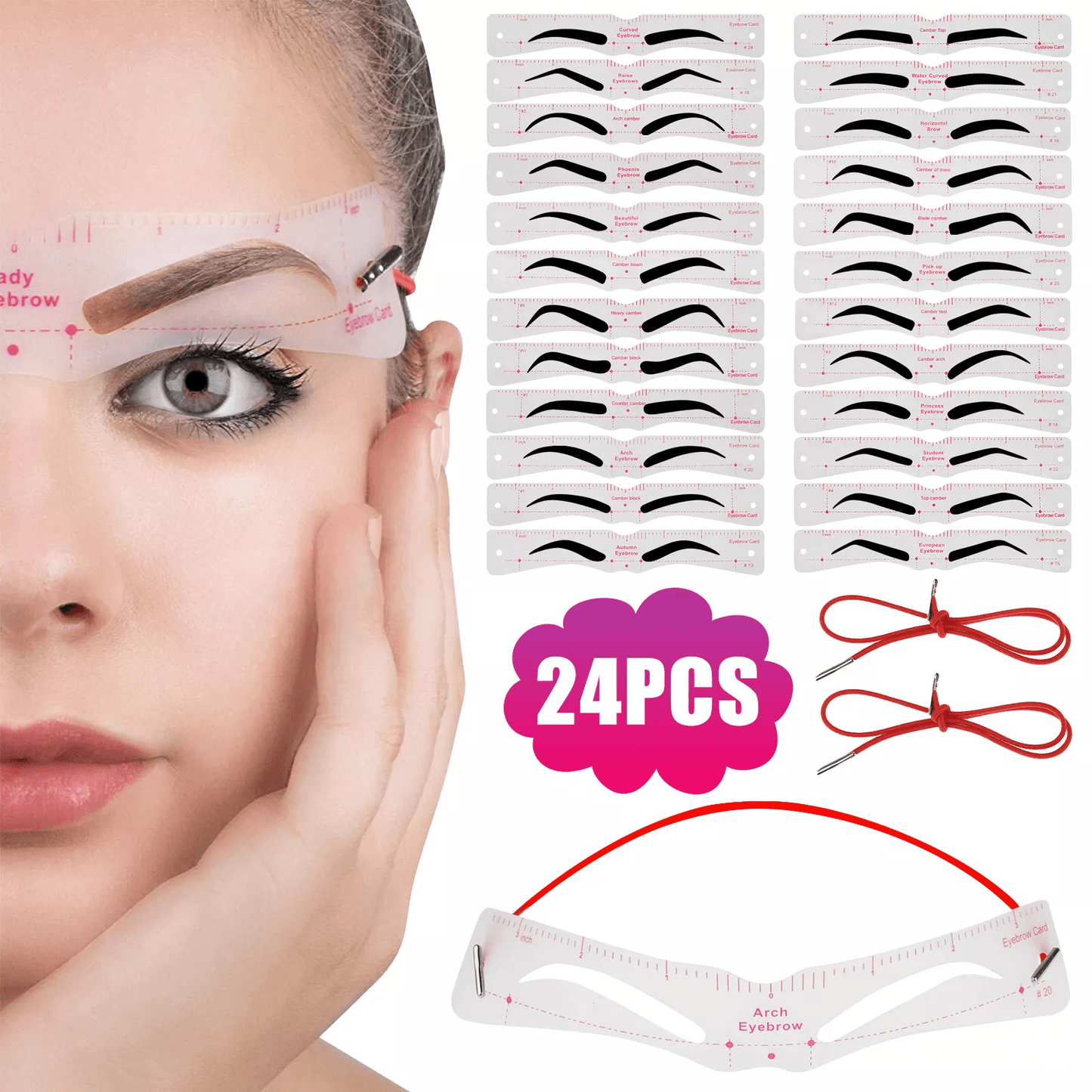 Eyebrow Shaping Stencil Kit, Makeup Template Grooming Shaper Tools