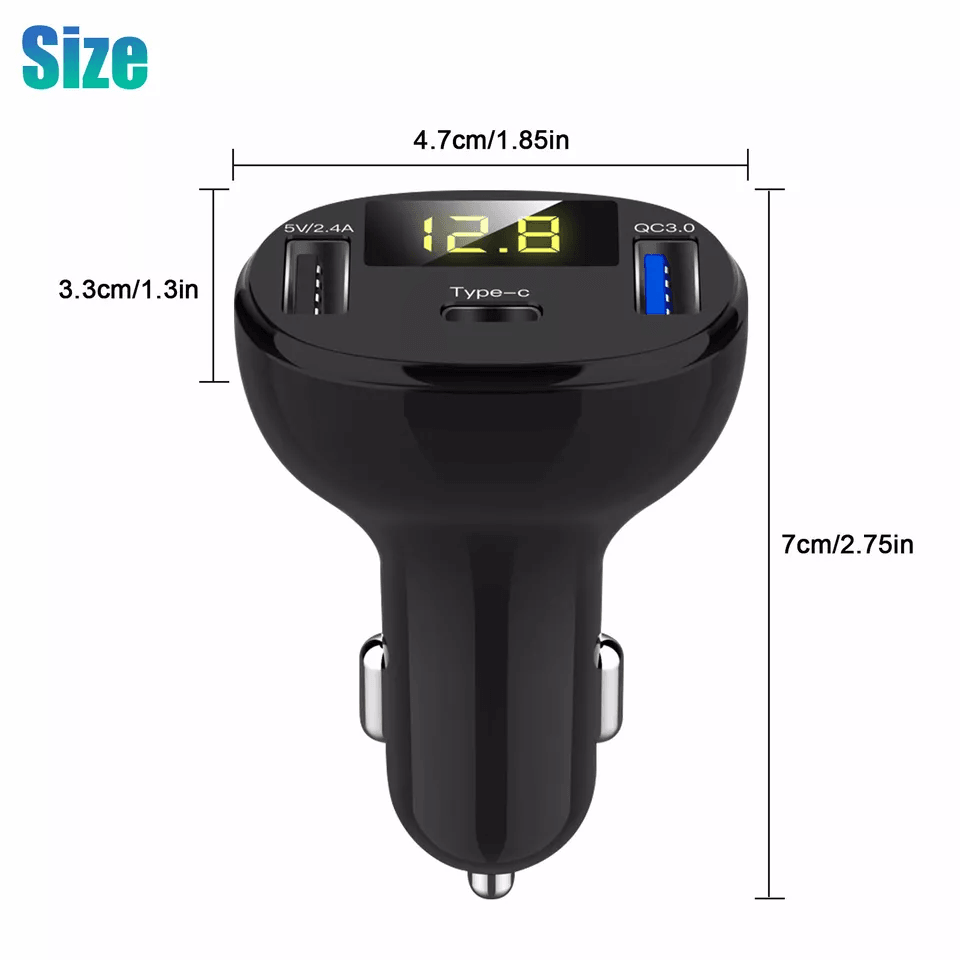 Fast Charge Dual USB TypeC PD Car Charger Adapter For IPhone  Android Devices 6