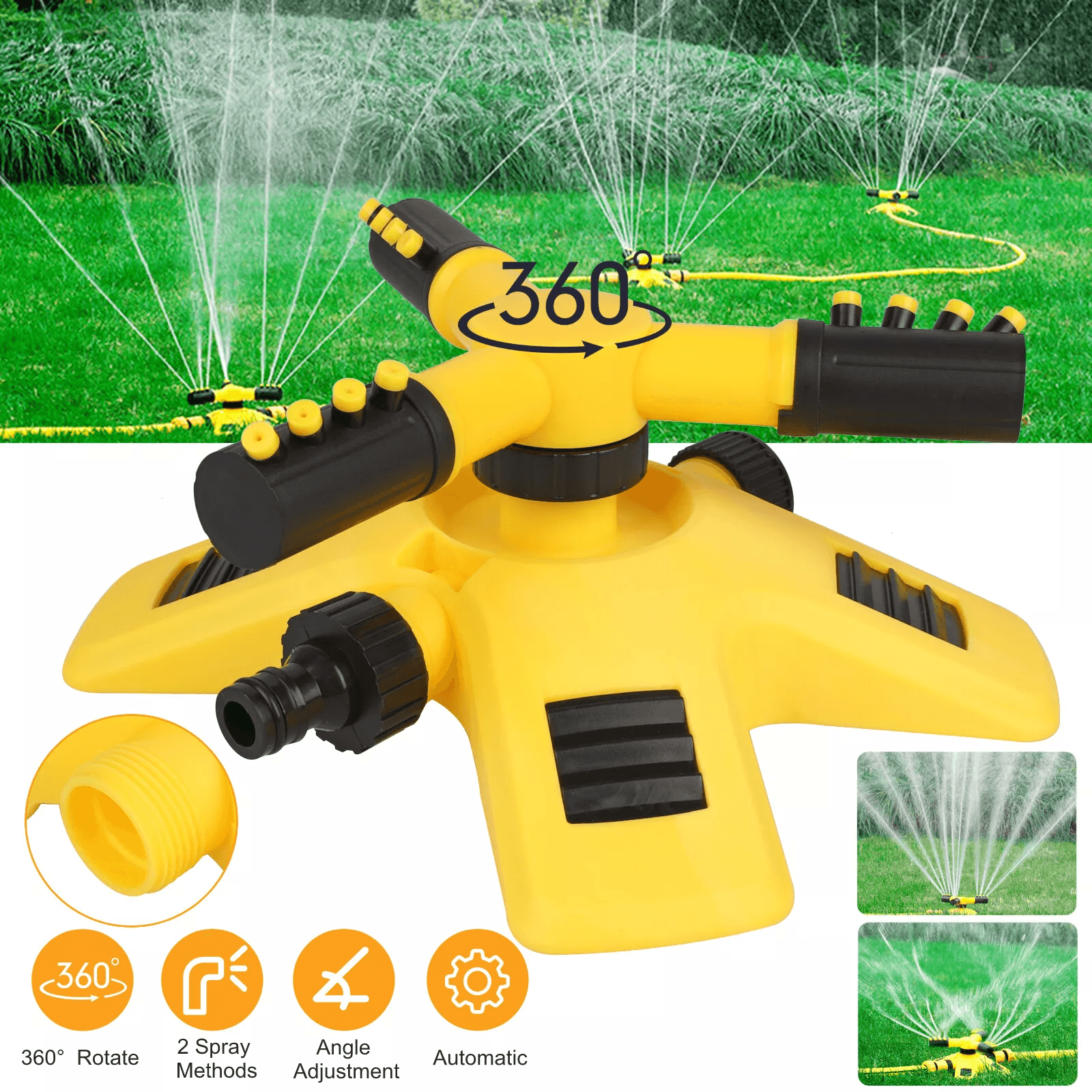 Grass Watering Irrigation System, Garden Lawn Sprinkler Auto Spray for Patio and Yard Care