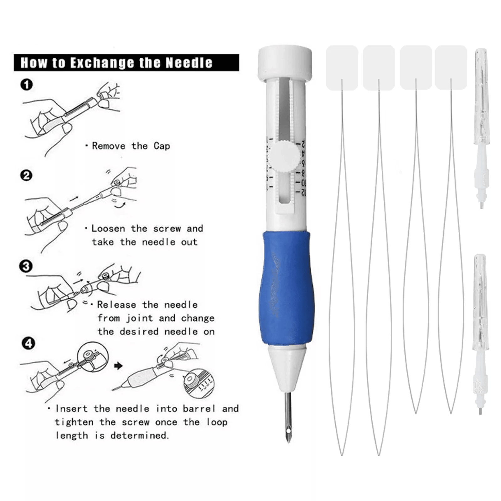 DIY Magic Embroidery Pen Set Punch Needle Kit For Stitching Knitting Sewing And Craft Textile Proje 5