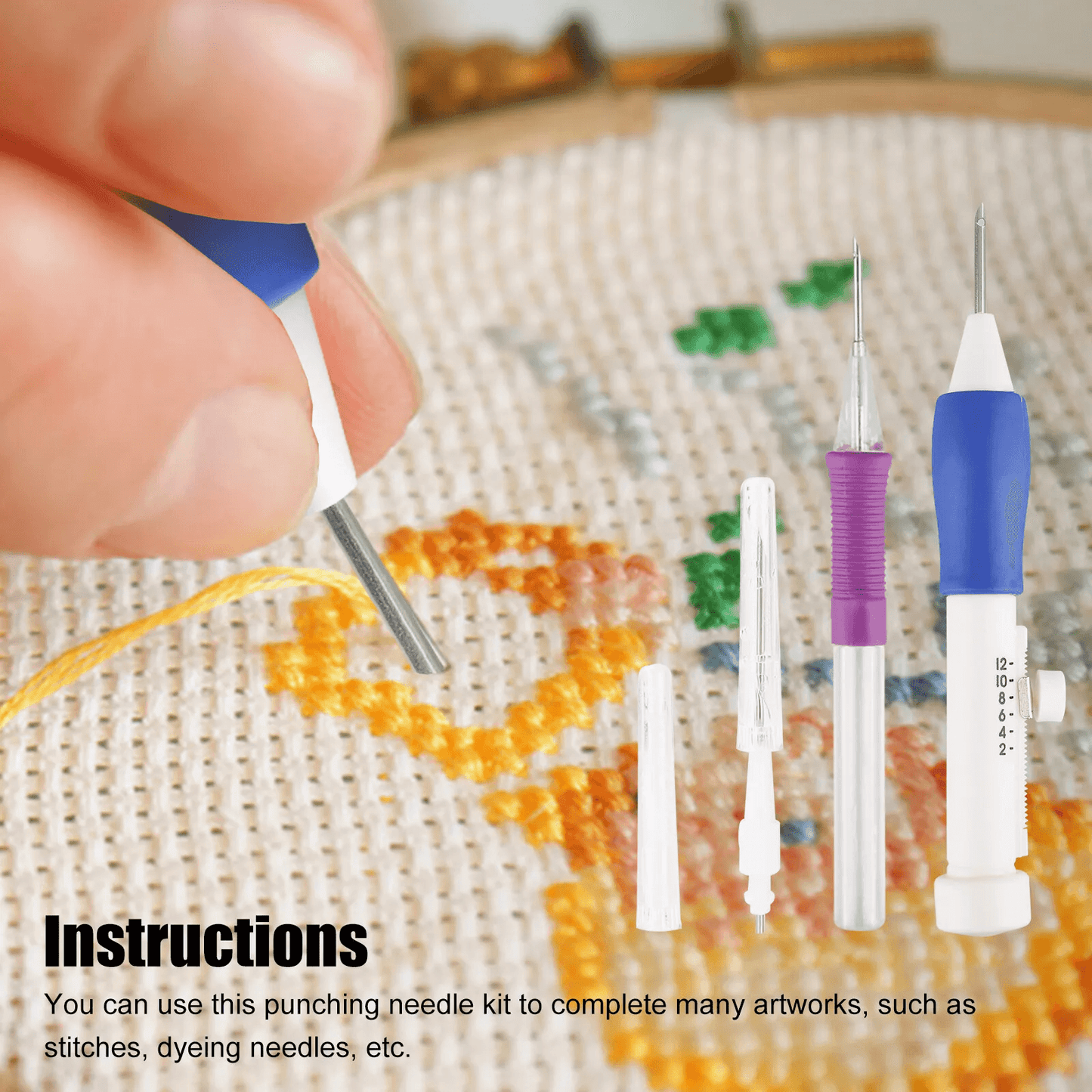 DIY Magic Embroidery Pen Set Punch Needle Kit For Stitching Knitting Sewing And Craft Textile Proje 1