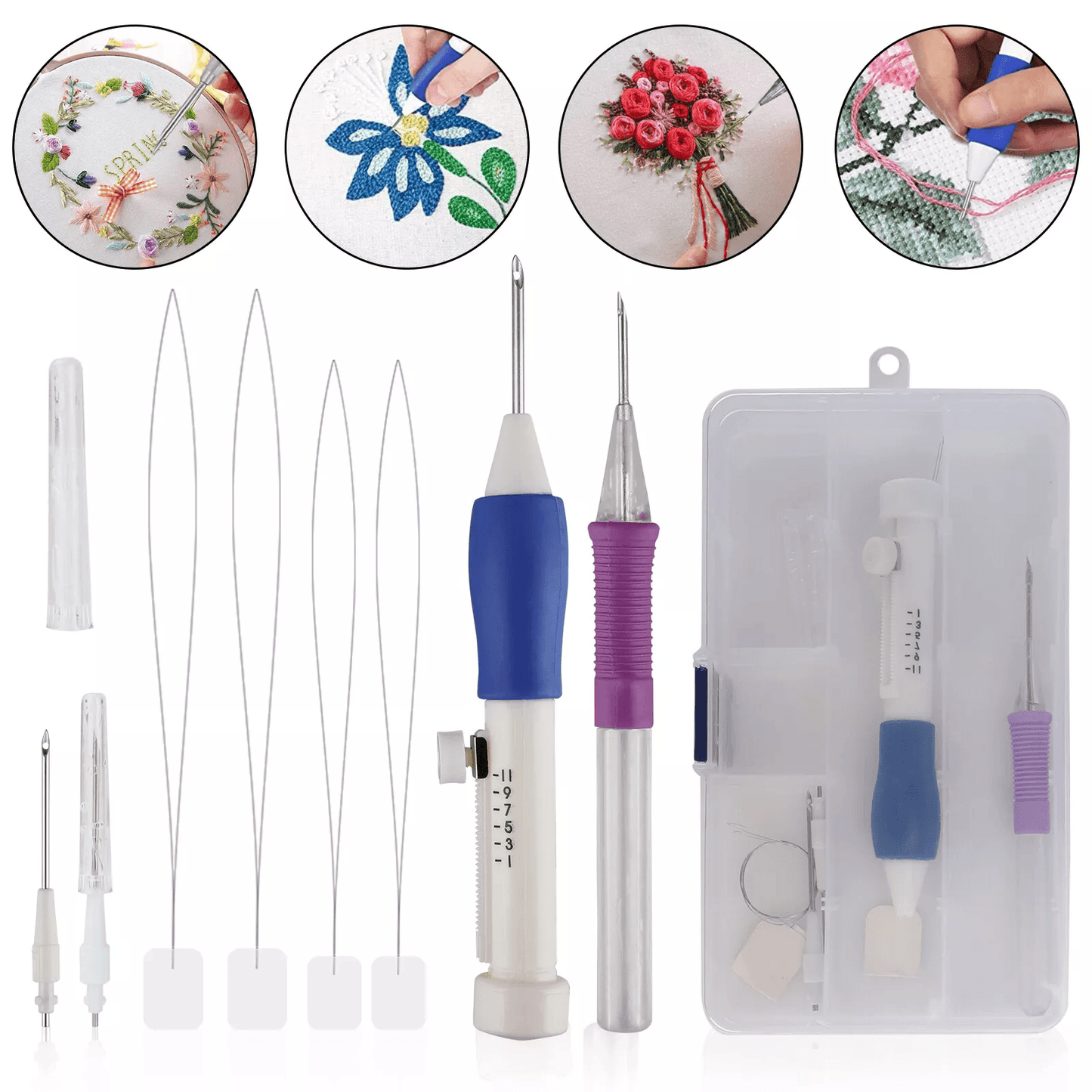 DIY Magic Embroidery Pen Set Punch Needle Kit for Stitching, Knitting, Sewing, and Craft Textile Projects