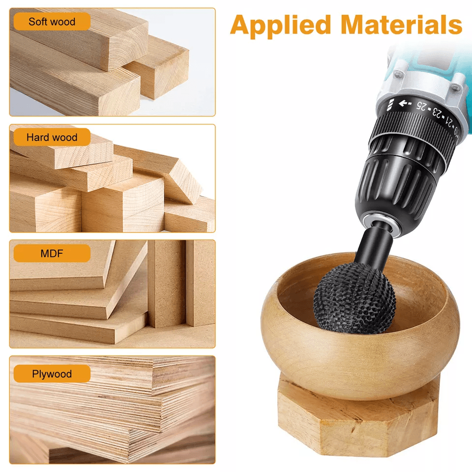 Sphere Rotary Burr Carbon Steel Wood Carving Ball Attachment For Angle Grinder 2