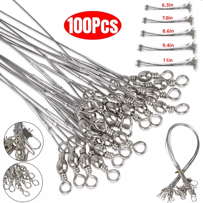 Stainless Steel Fishing Line Trace Lure Leader Wire, Durable, Abrasion-Resistant, and Weed-Resistant Fishing Leaders