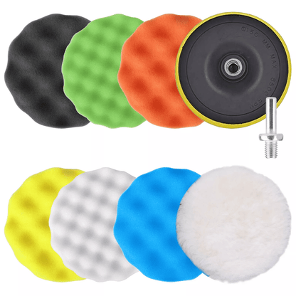 Car Polishing Buffing Pad Set, Foam Waxing Sponge & Wool Polisher Kit for Drill, Ideal for Auto Paint Correction & Boat