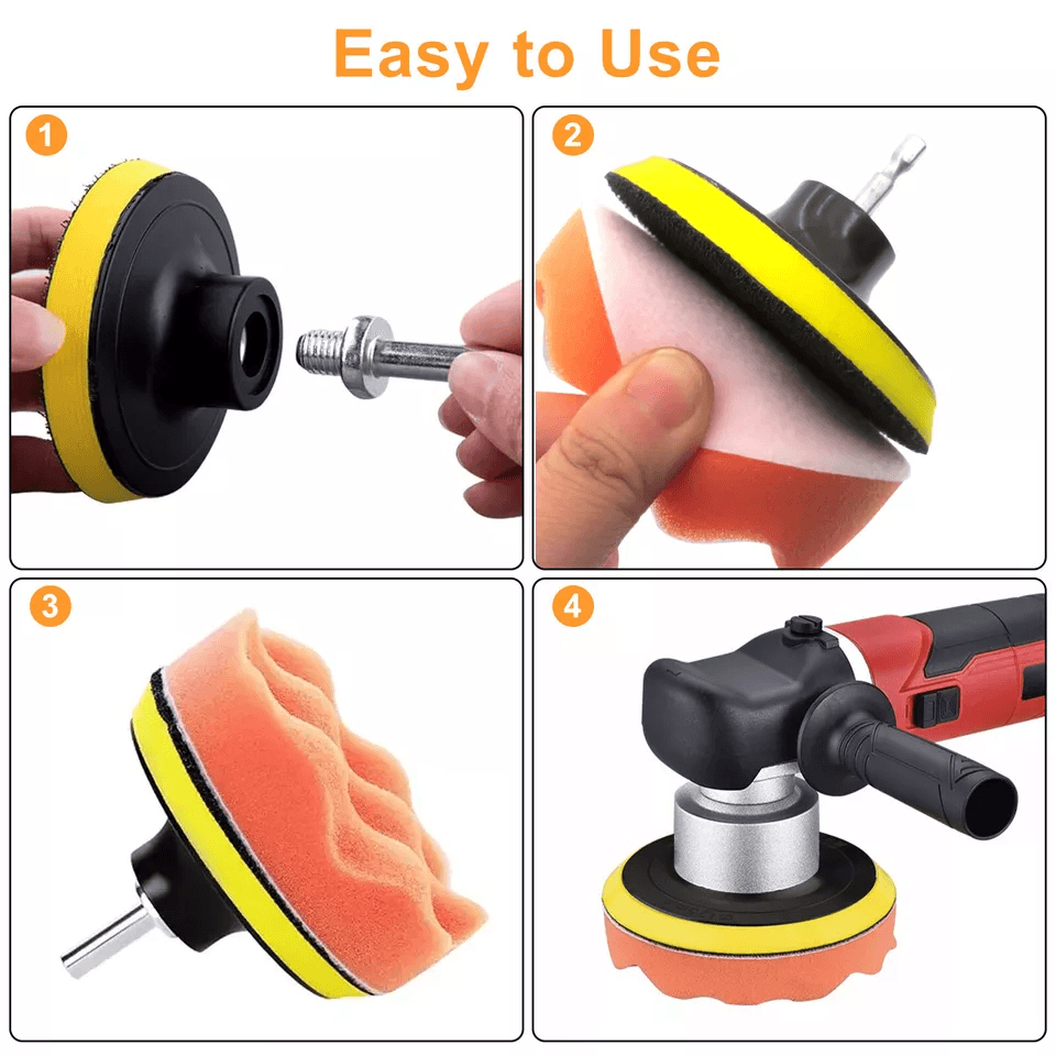 Car Polishing Buffing Pad Set Foam Waxing Sponge  Wool Polisher Kit For Drill Ideal For Auto Paint  3
