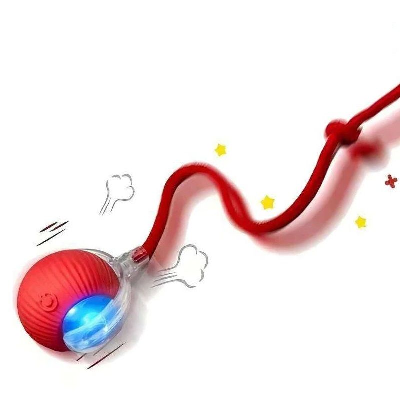 Automatic Rolling Ball Cat Toy Smart Pet Interactive Ball with Faux Tail Rechargeable Electric Toy