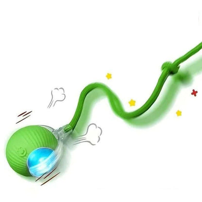Automatic Rolling Ball Cat Toy Smart Pet Interactive Ball with Faux Tail Rechargeable Electric Toy
