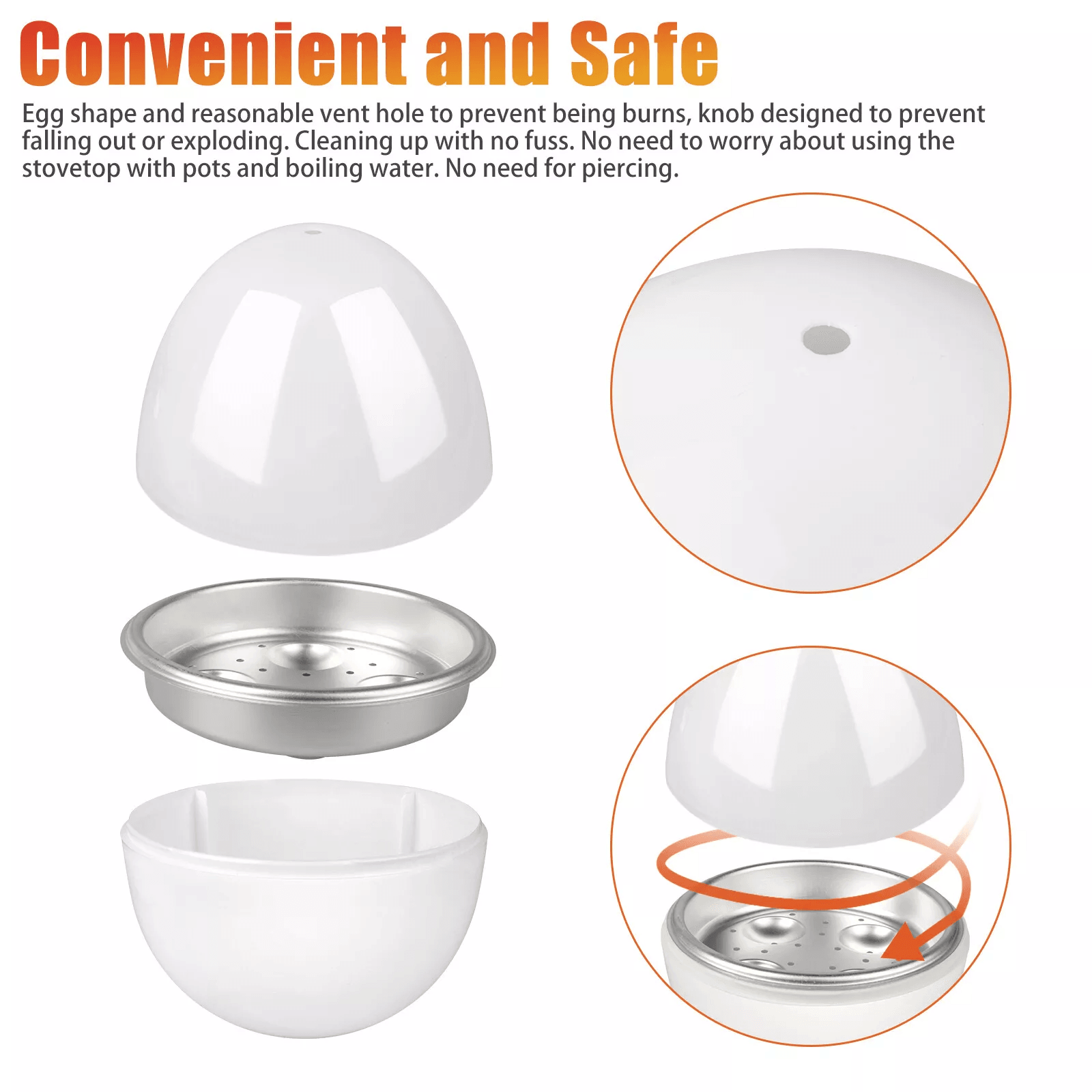 Microwave Egg Boiler Cooker For 4 Eggs Detachable Shell Steamer Pod Easy Hard Or Soft Boiled Eggs M 4
